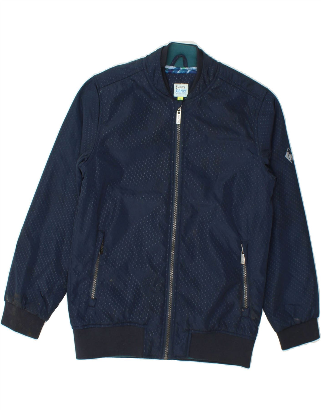 TED BAKER Girls Bomber Jacket 9-10 Years Navy Blue Spotted Polyester Vintage Ted Baker and Second-Hand Ted Baker from Messina Hembry 