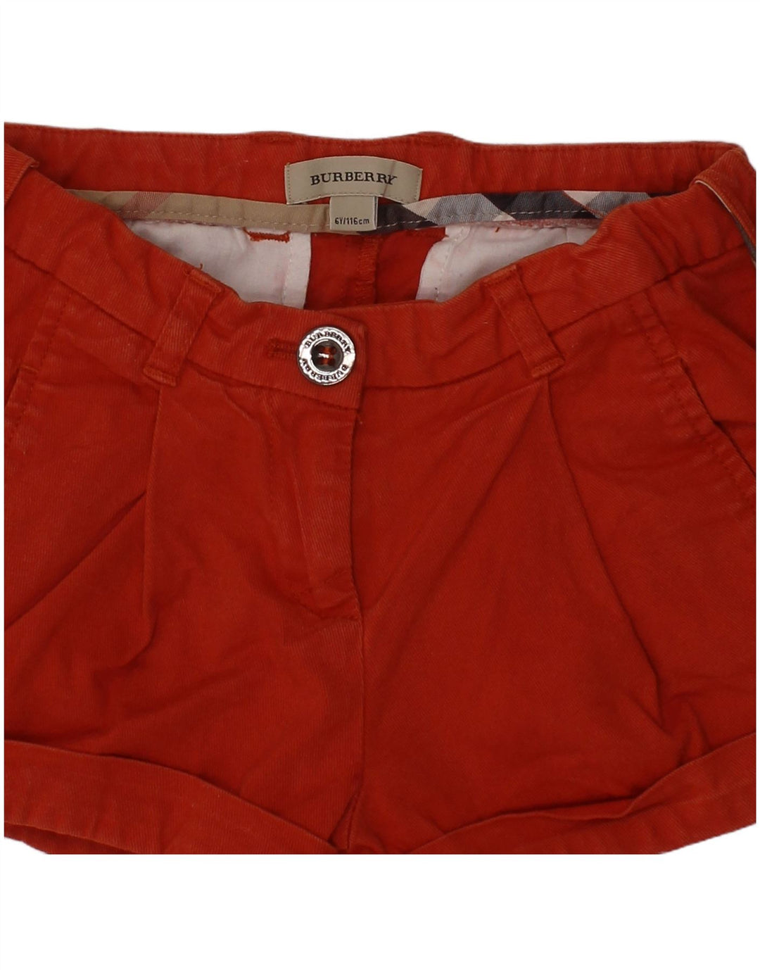 Burberry Girls Chino Shorts 5-6 år W22 Rød Bomuld Classic