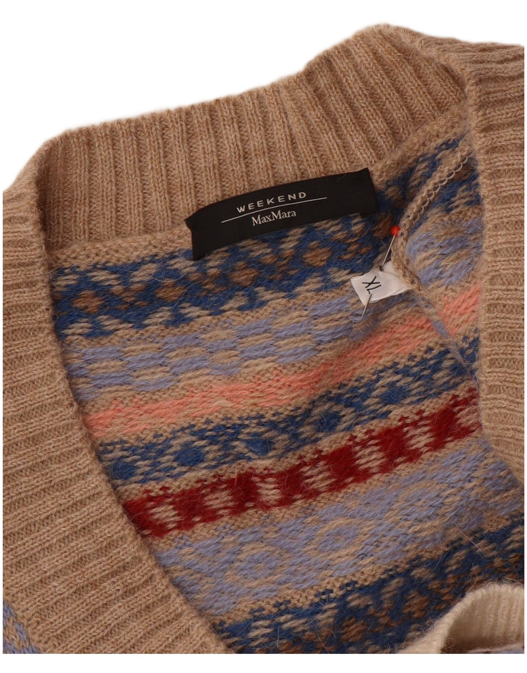 Max Mara Dame Weekend V-hals sweater UK 18 XL Flerfarvet