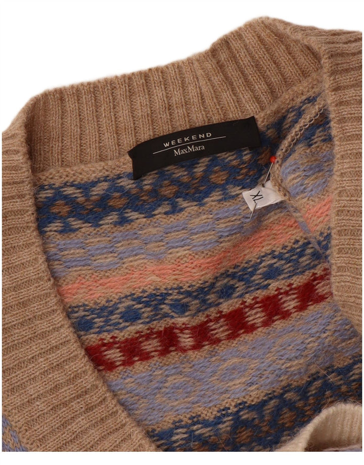 Max Mara Dame Weekend V-hals sweater UK 18 XL Flerfarvet