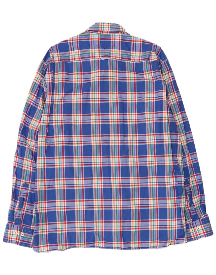 Tommy Hilfiger Herre Custom Fit skjorte XL blå ternet bomuld