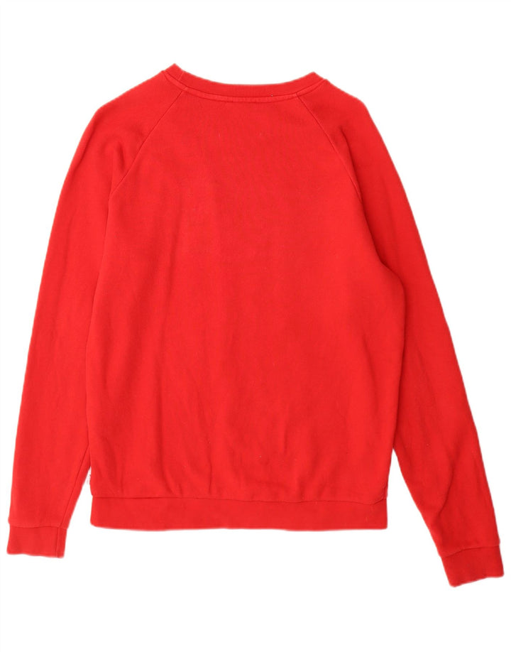 Levi's Dame grafisk oversize sweatshirt trøje UK 6 XS rød bomuld