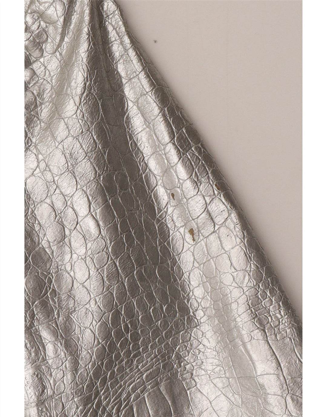 CORTEFIEL Dame Læderjakke UK 12 Medium Sølv Læder