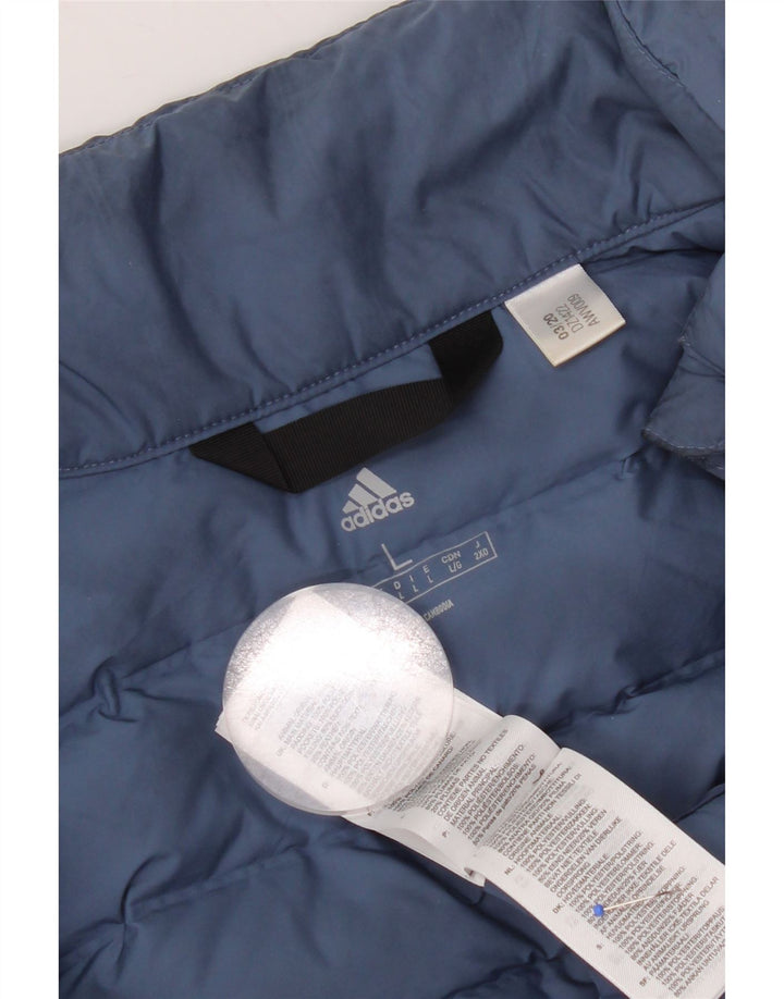 Adidas Dame Polstret Jakke UK 16 Large Blue Polyester