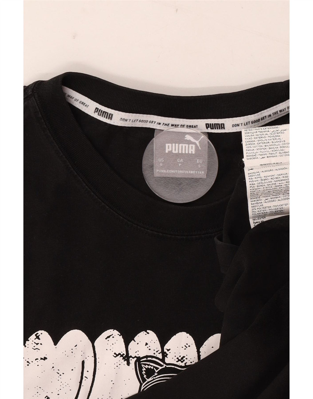 Puma Herre grafisk T-shirt top lille sort bomuld