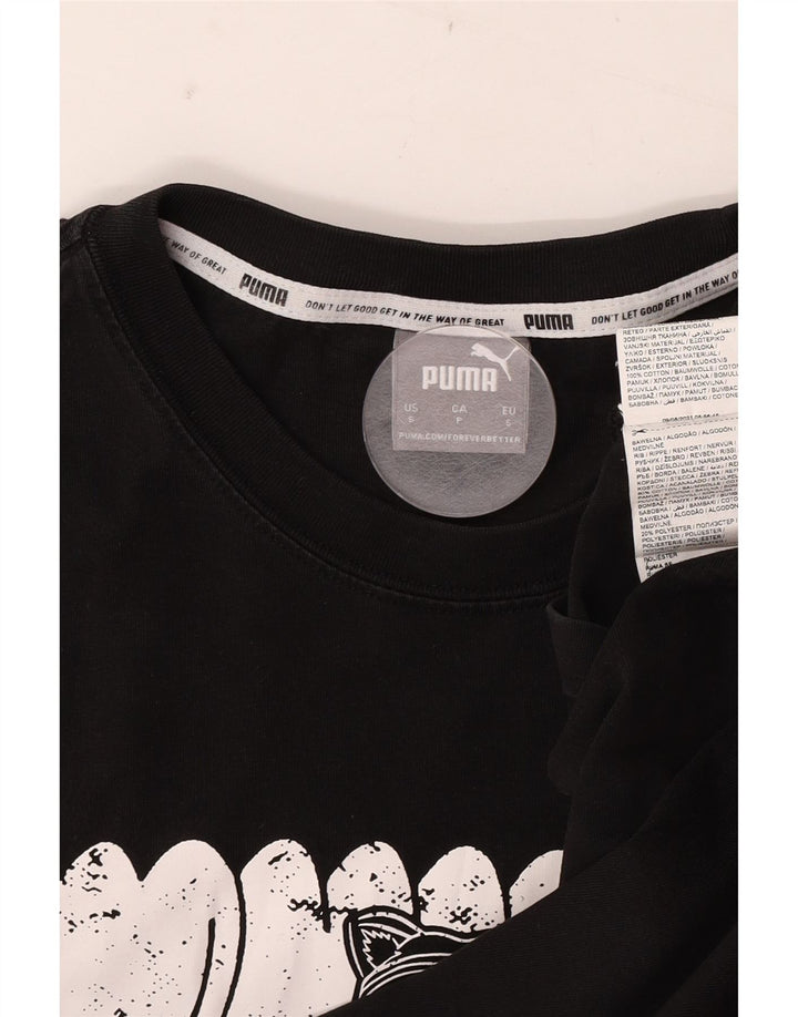 Puma Herre grafisk T-shirt top lille sort bomuld