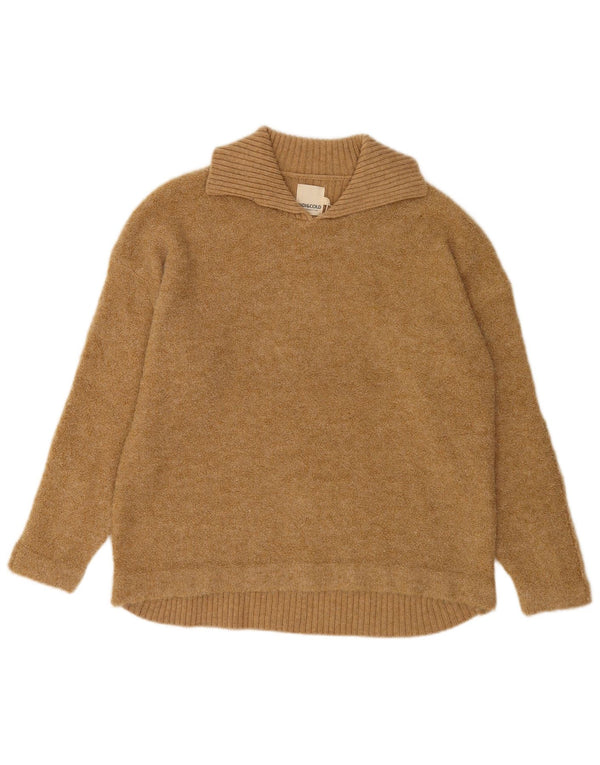 Indi & Cold Womens Oversized Polo Neck Jumper Sweater UK16 Stor Beige Uld