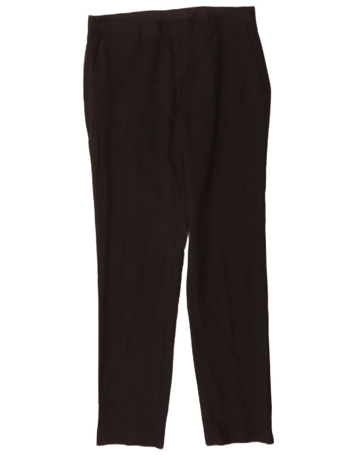 Marks & Spencer Herre Slim Fit Suit Bukser W32 L33 Sort Polyester