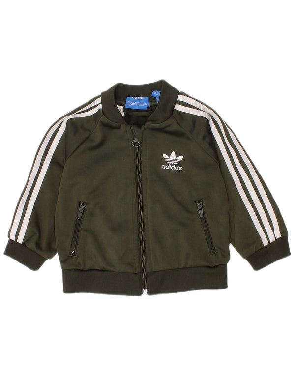 ADIDAS Baby Drenge Træningsdragt Topjakke 3-6 Måneder Khaki Polyester