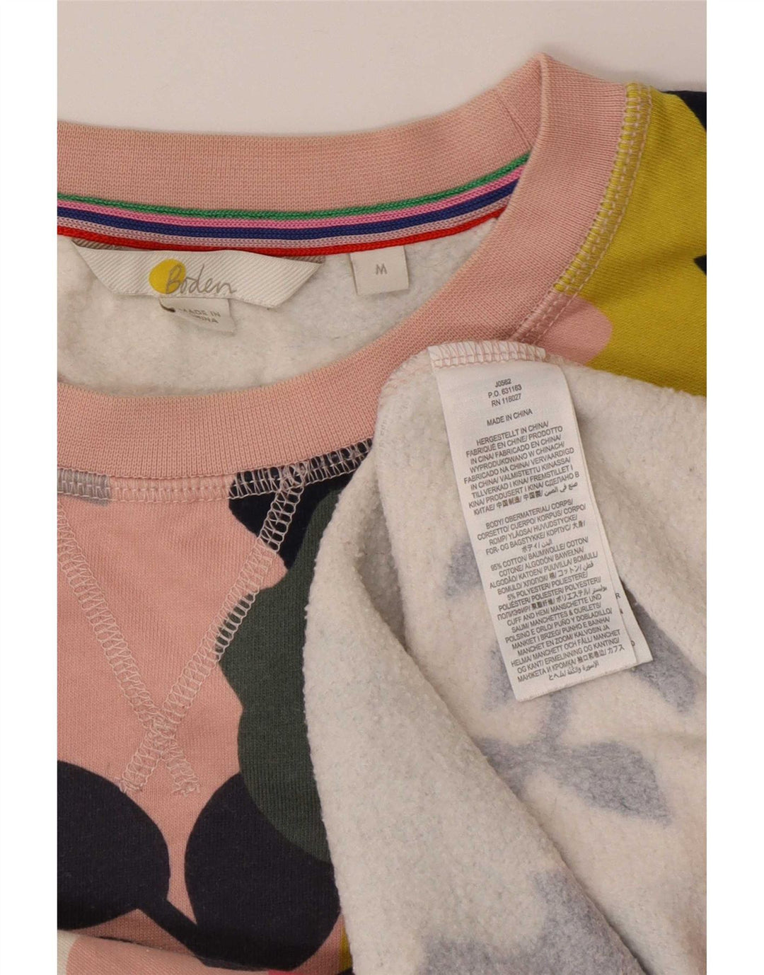Boden Womens Regular Fit Sweatshirt Jumper Medium Pink Floral Bomuld