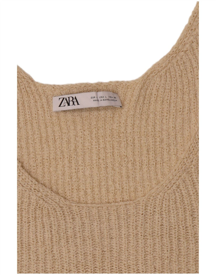 Zara Damevest Top UK 14 Large Beige