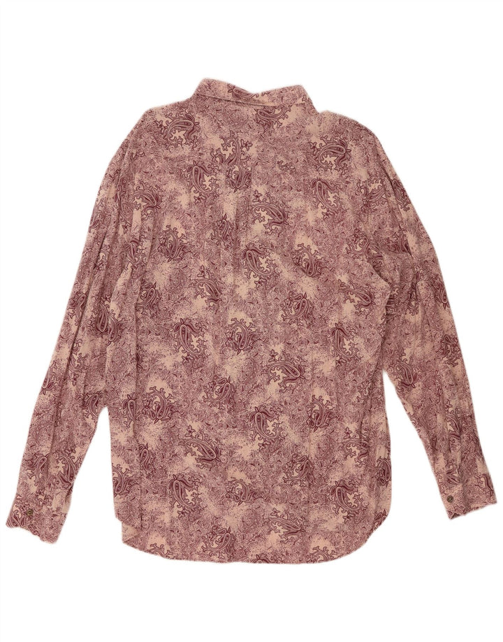 LEADER Herreskjorte XL Lilla Paisley Viscose
