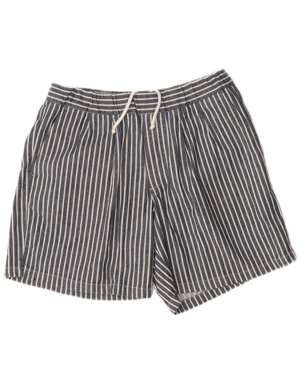 Zara Herre Sportshorts Large W34 Blå Stribet Bomuld