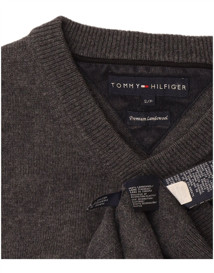 Tommy Hilfiger Herre V-hals sweater lille grå lammeuld