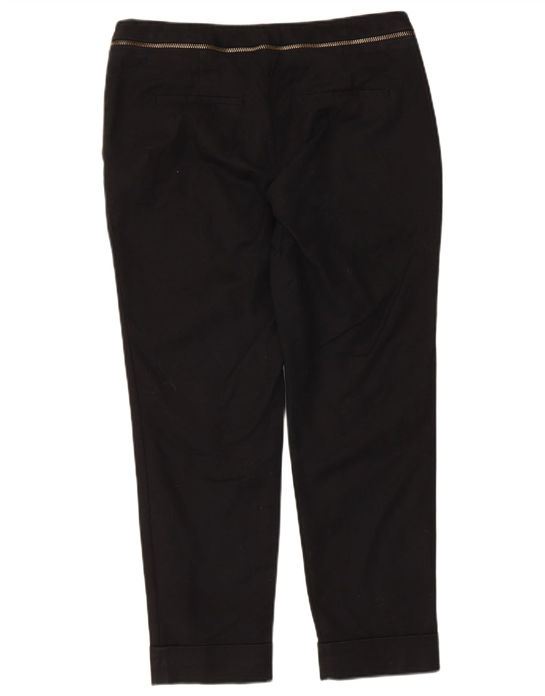 Zara Dame Cropped Trousers EU 40 Medium W30 L24 Sort Bomuld