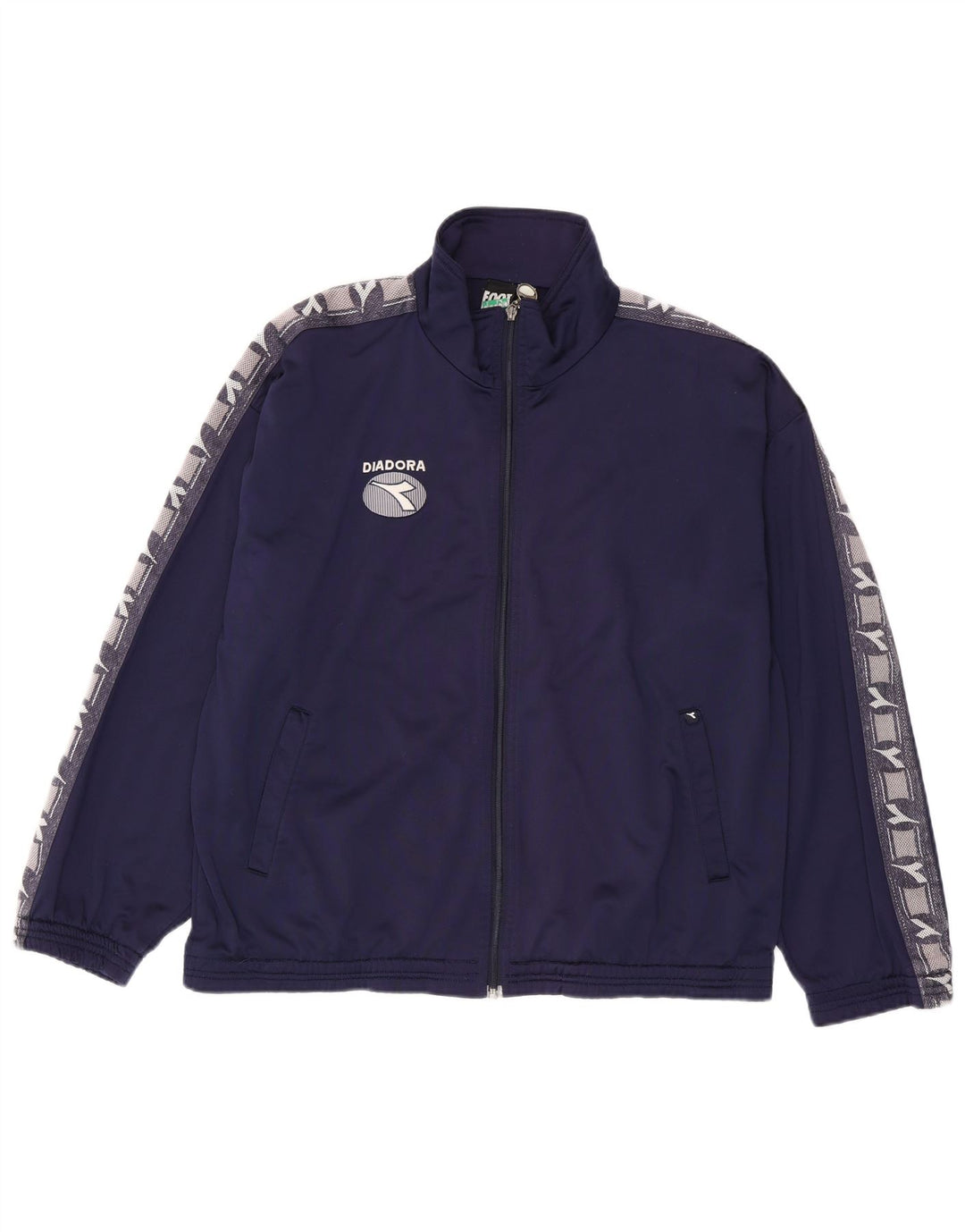 Diadora Herre grafisk træningsdragt Topjakke UK 40 Medium Navy Blue Polyester