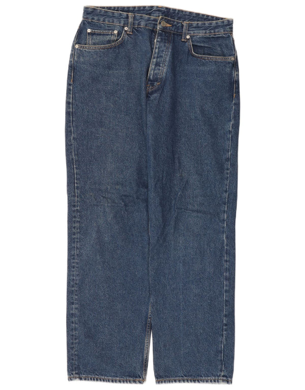 Zara Straight Jeans til mænd EU 42 Large W32 L30 Blå
