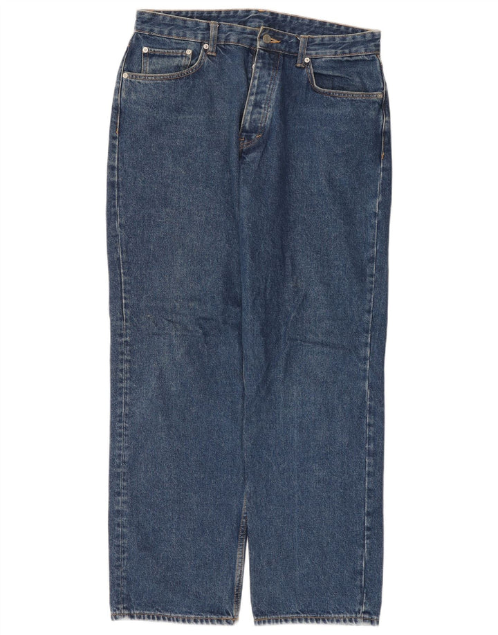 Zara Straight Jeans til mænd EU 42 Large W32 L30 Blå