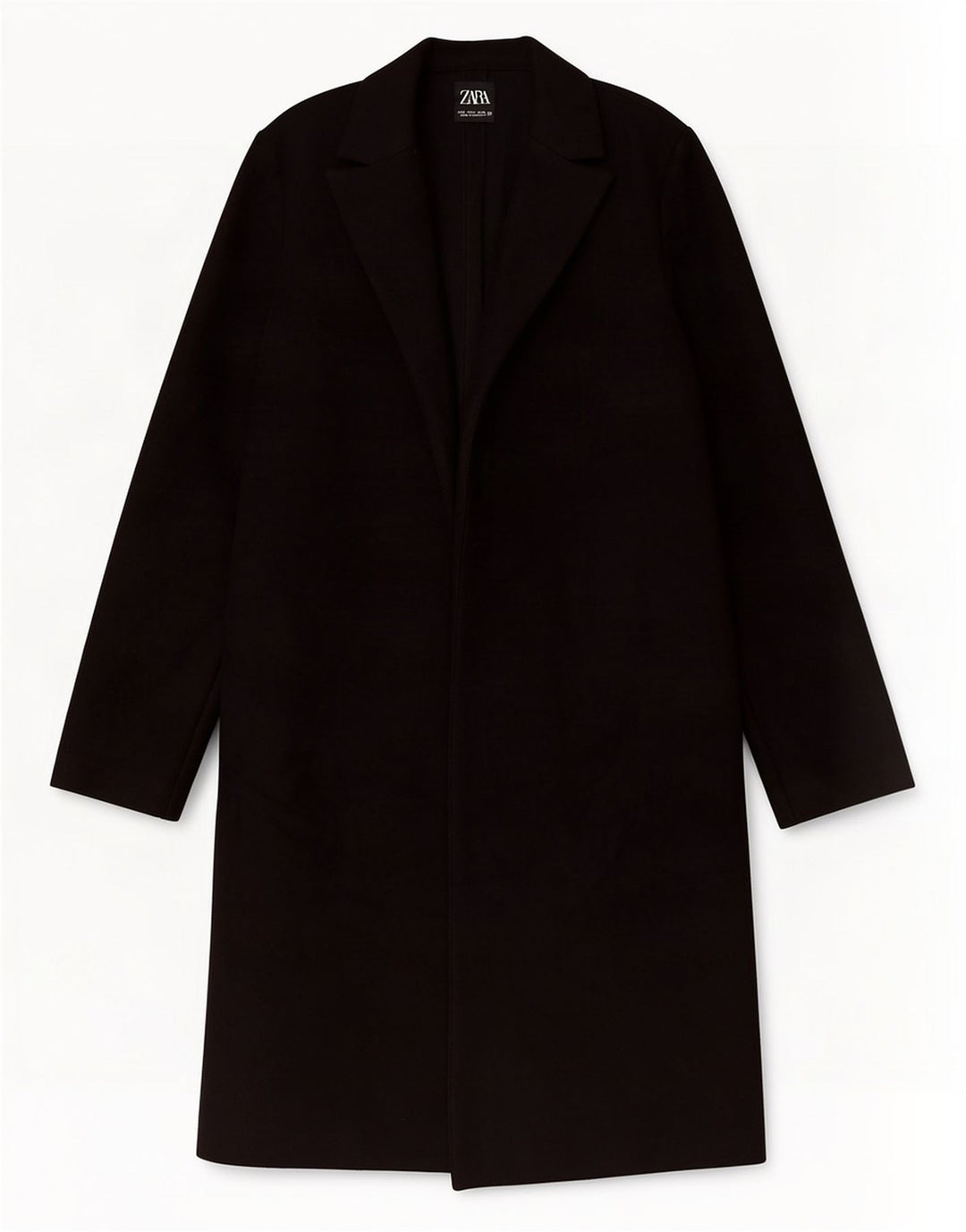 Zara Dame Overfrakke UK 10 Lille Sort Polyester