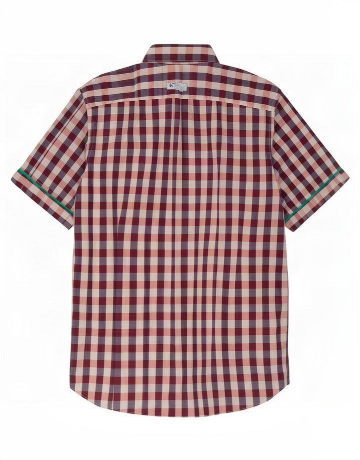 Ted Baker Kortærmet Herreskjorte Størrelse 3 Medium Flerfarvet Gingham