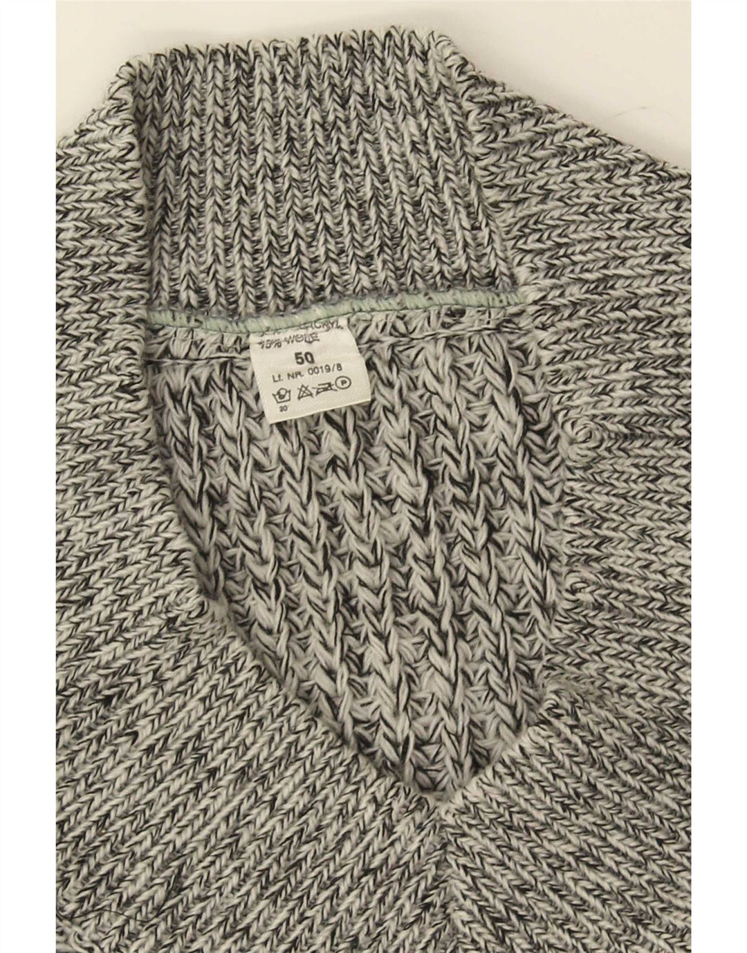 Vintage Herre V-hals sweater IT 50 Medium Grå Flecked