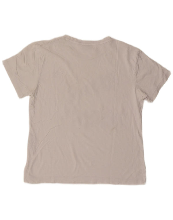 Puma Grafisk T-Shirt Top UK 14 Medium Hvid Bomuld