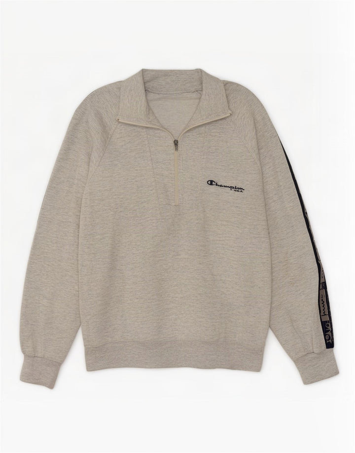 Champion Herre grafisk lynlås-sweatshirt Jumper Medium Grey Colourblock
