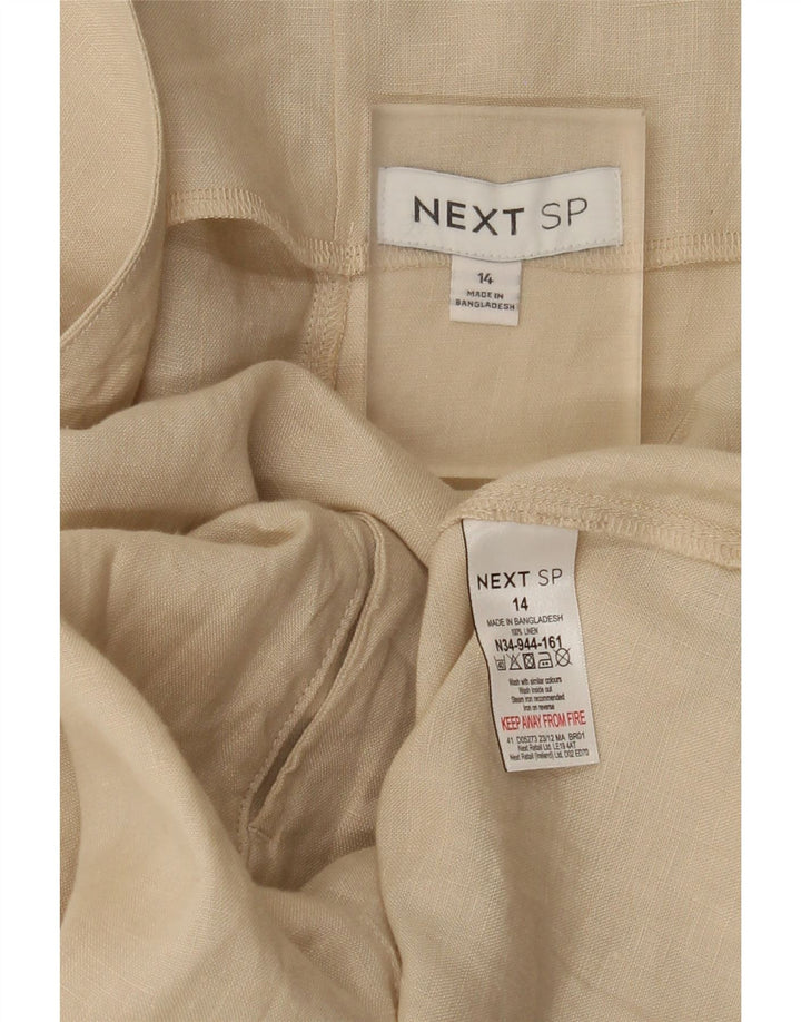 Næste Dame Ærmeløs Shift Dress UK 14 Large Beige Linen