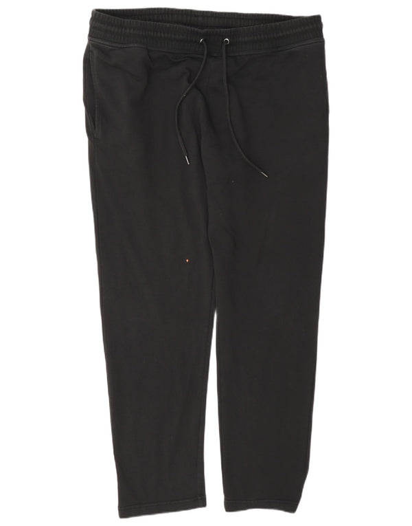 Marks & Spencer Womens Tracksuit Trousers UK 16 Large Black Cotton