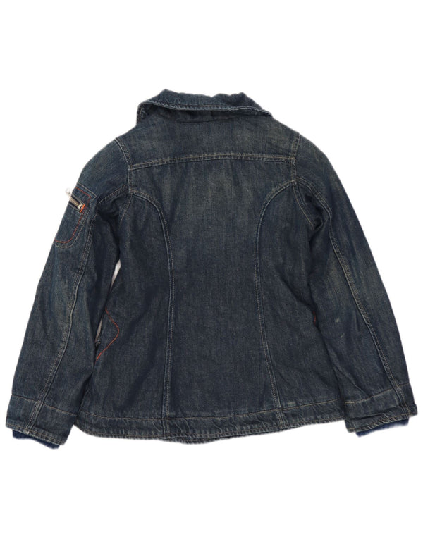 DIESEL Pige Denim Sherpa Jakke 7-8 År XS Marineblå Bomuld