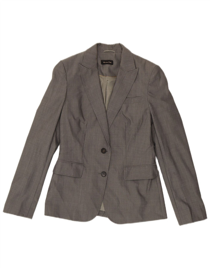 MASSIMO DUTTI Dame 2-knaps blazerjakke EU 38 Lille Grå