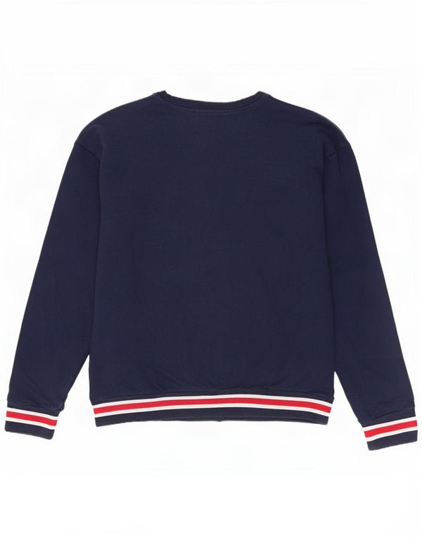 Fila Dame Sweatshirt Jumper UK 14 Medium Navyblå Bomuld