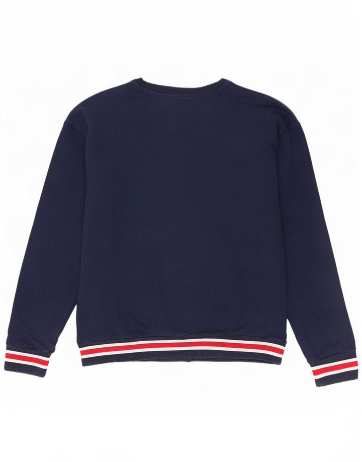 Fila Dame Sweatshirt Jumper UK 14 Medium Navyblå Bomuld
