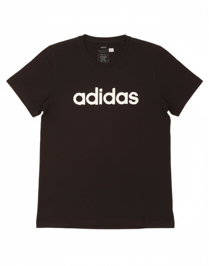 ADIDAS Mens Graphic T-Shirt Top Large Black Cotton