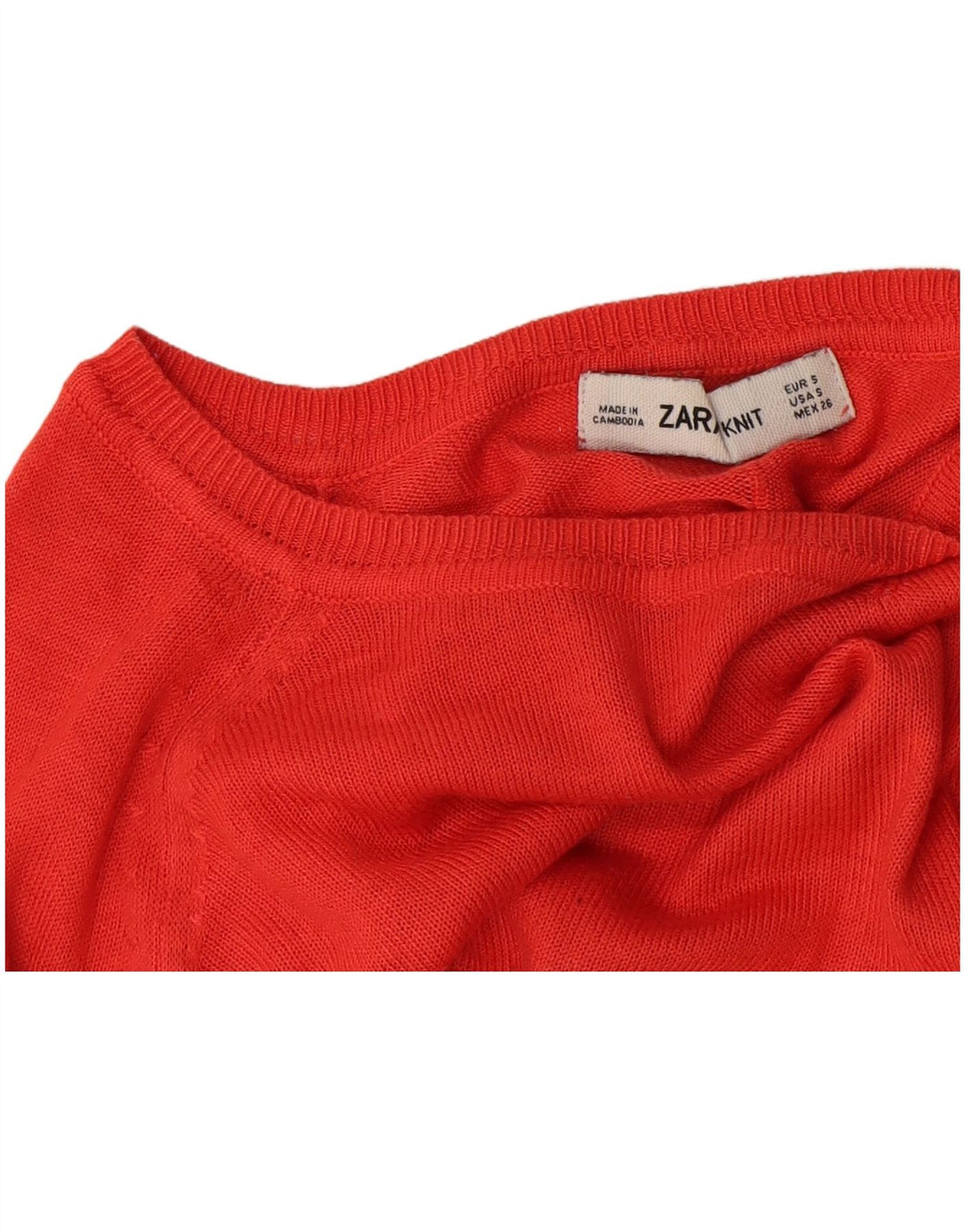 Zara Dame Oversized Boat Neck Jumper Sweater UK 10 Small Orange