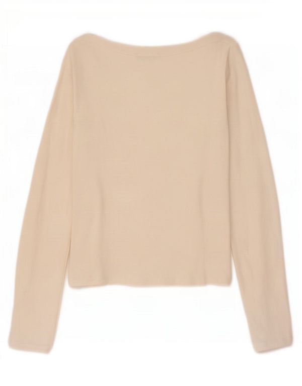 Zara Womens Crop Top Langærmet UK 14 Large White