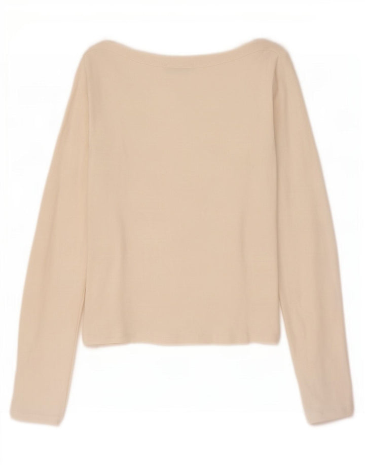 Zara Womens Crop Top Langærmet UK 14 Large White
