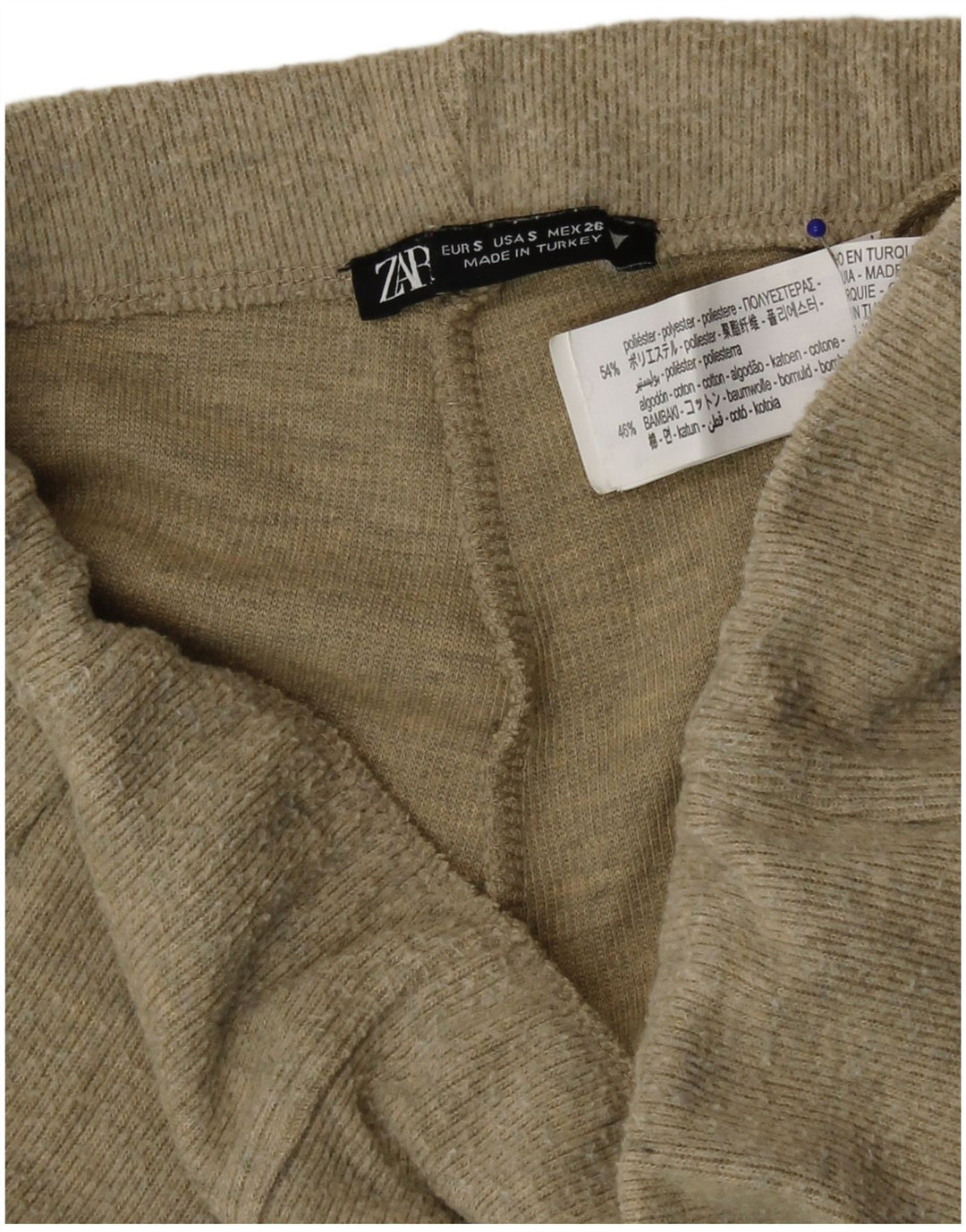 Zara Damestrik Bukser med brede ben Small W26 L30 Grøn Polyester