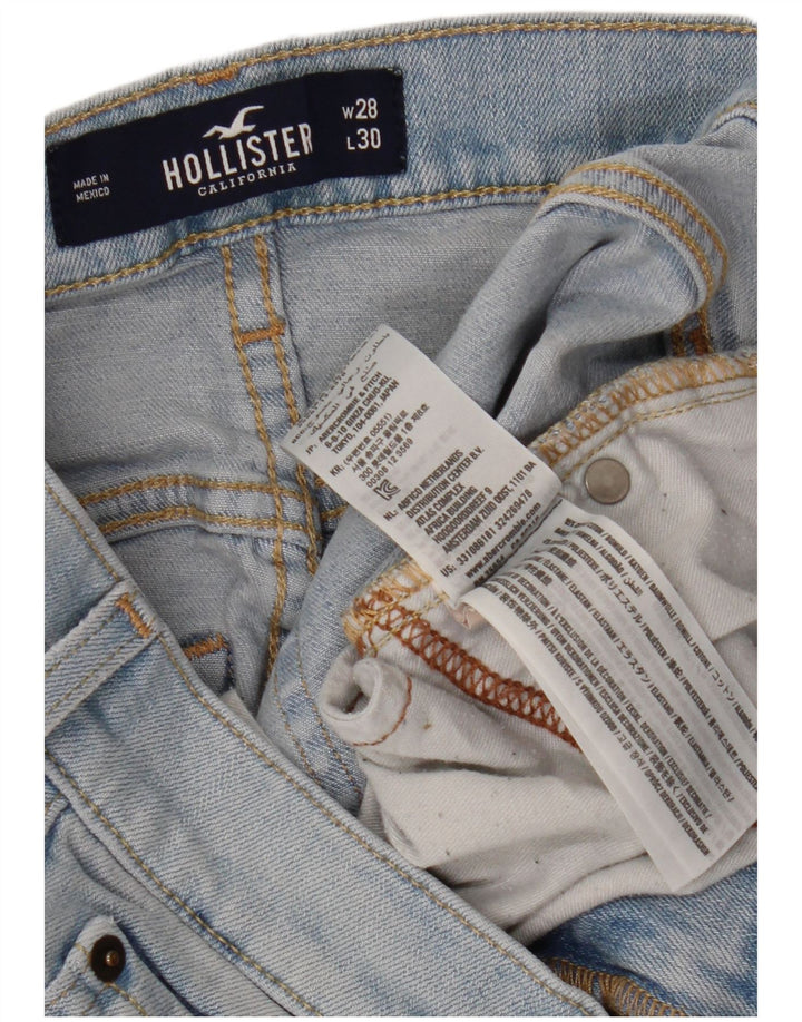 HOLLISTER Kvinder Distressed Super Skinny Jeans W28 L30 Blå Bomuld