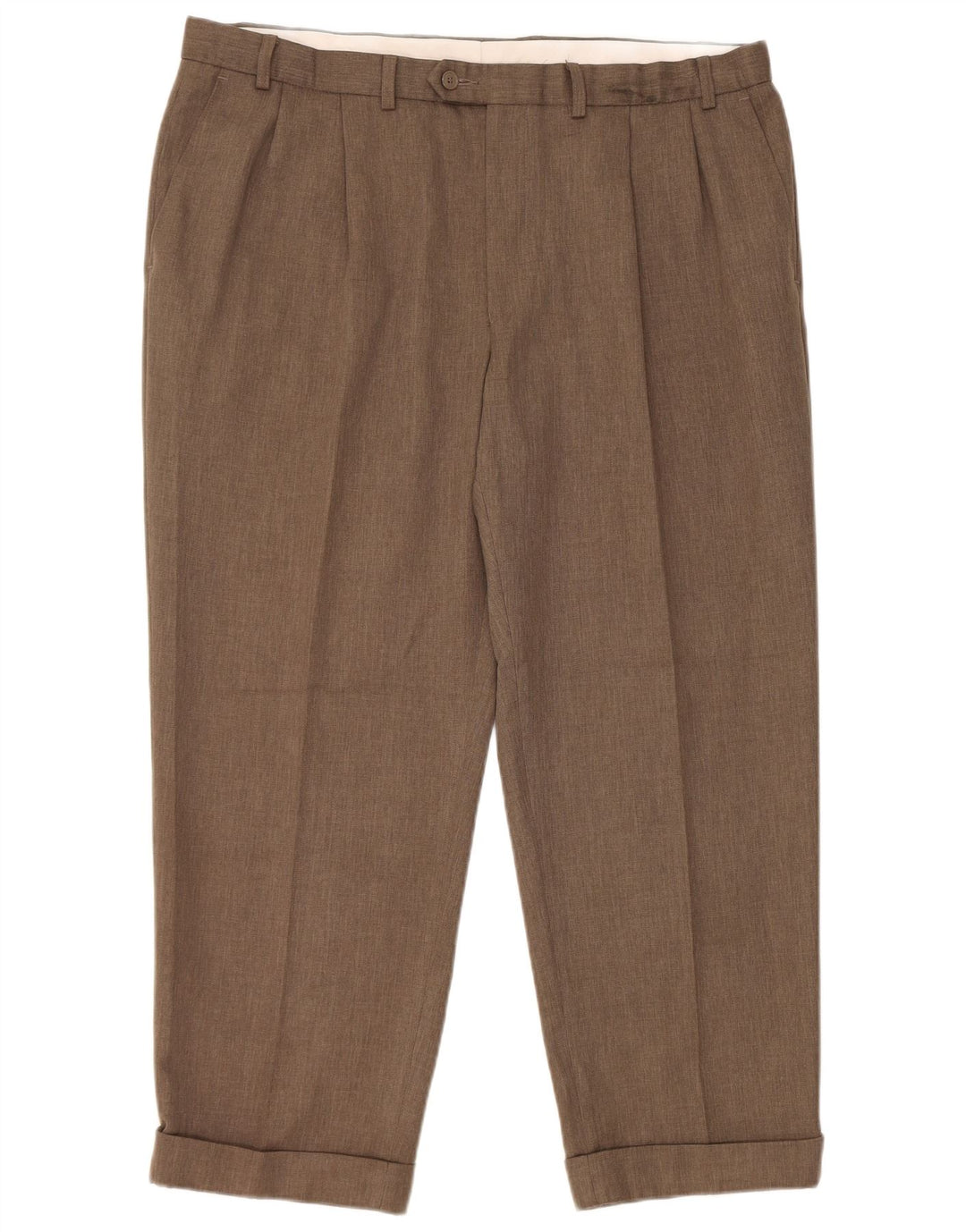 Marks & Spencer Herre tilspidsede jakkesætsbukser W40 L29 brun polyester