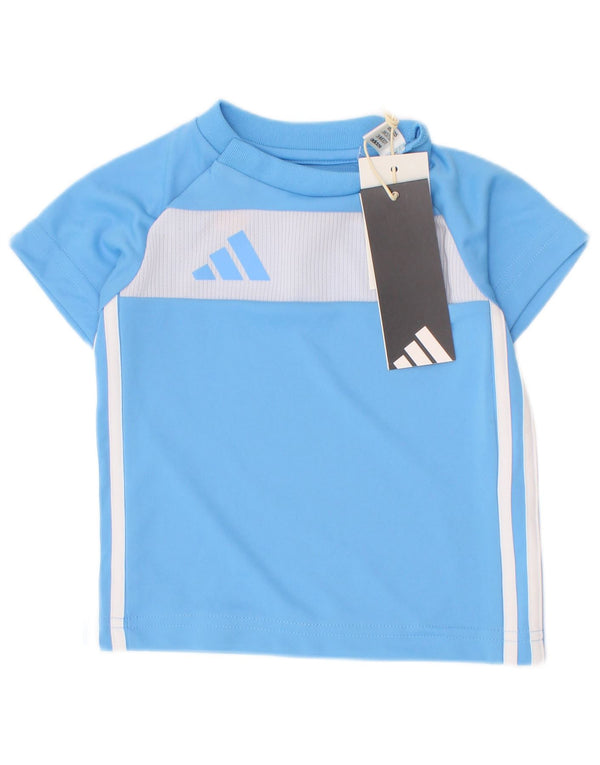 Adidas Baby Boys T-Shirt Top 3-6 måneder Blå Colourblock Polyester