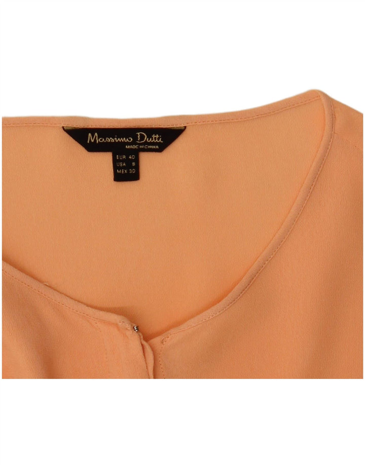 Massimo Dutti Dame Se Through Shirt Bluse EU 40 Medium Orange