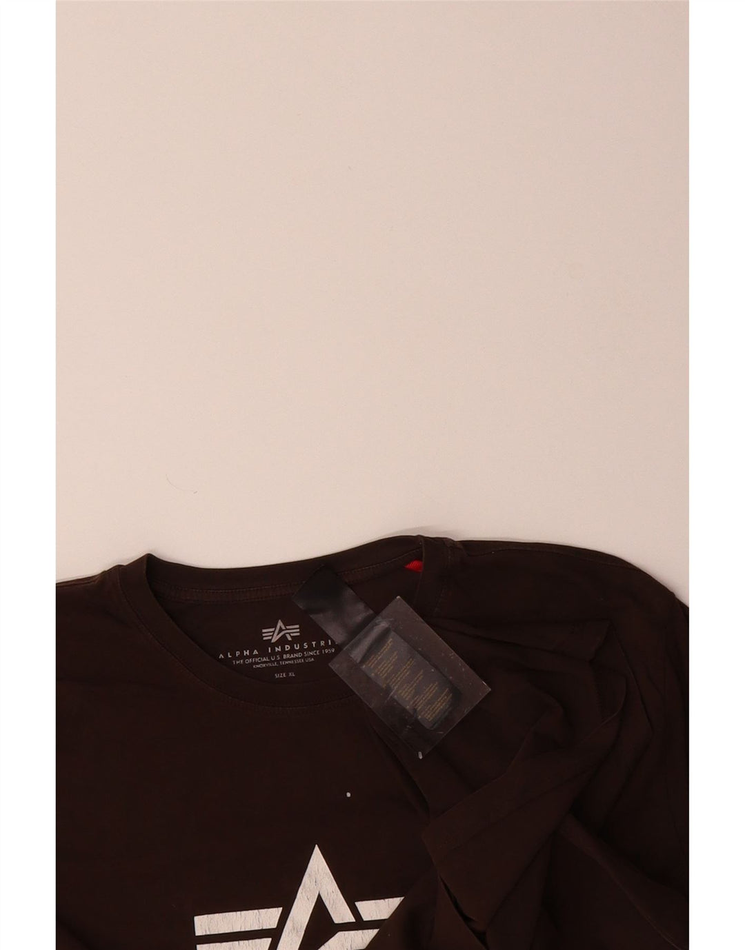 ALPHA INDUSTRIES Mens Graphic T-Shirt Top XL Brown Cotton
