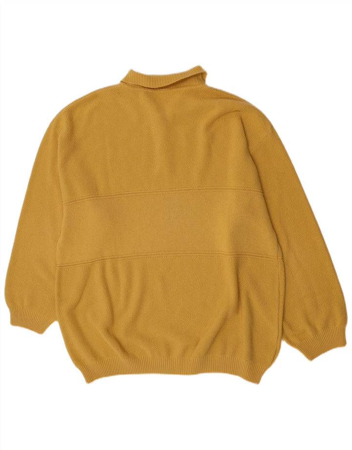 Camel Active Herre Grafisk Polo Neck Jumper Sweater XL Gul Bomuld