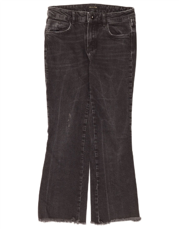 Massimo Dutti Dame Bootcut Jeans EU 36 XS W26 L25 Sort Bomuld