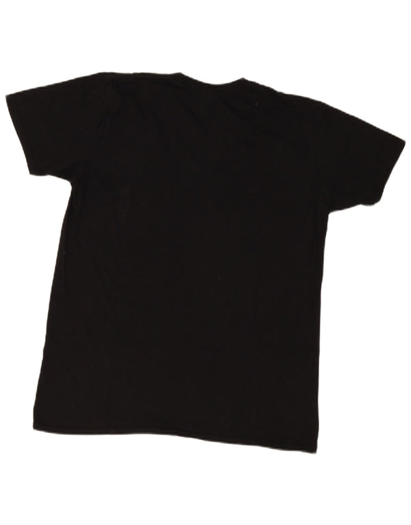 Vintage herre almindelig grafisk T-shirt top medium sort bomuld