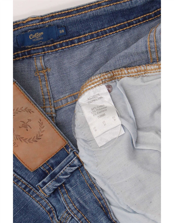 Cotton Traders Herre Regular Slim Jeans W38 L27 Blå