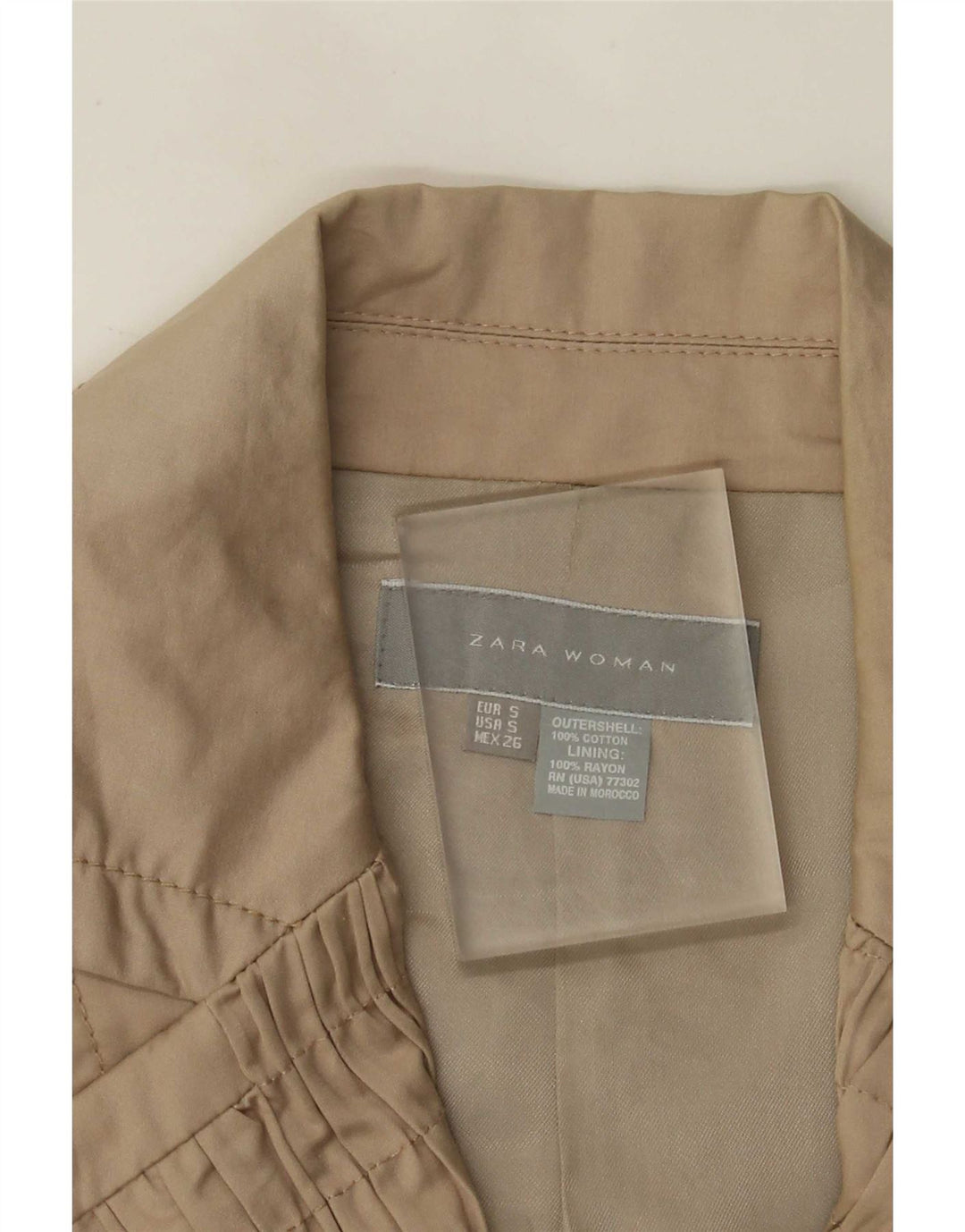 Zara Womens Open Blazer Jacket UK 8 Small Beige Bomuld
