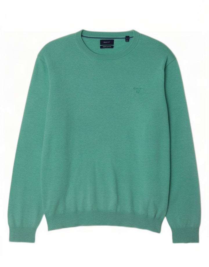 Gant Herre Boat Neck Jumper Sweater Stor turkis bomuld