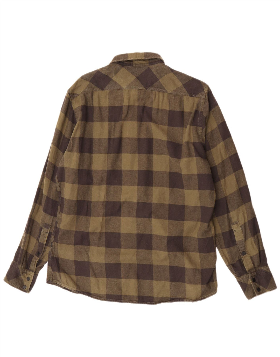 Hugo Boss Herre Regular Fit Flanellskjorte Stor Khaki Gingham Bomuld